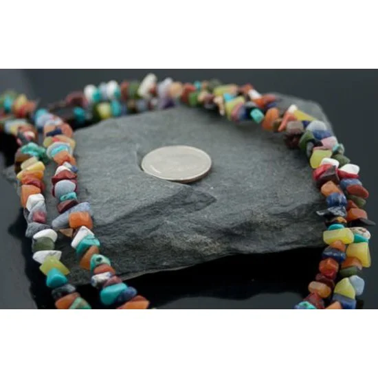 Large Certified Authentic 2 Strand Navajo .925 Sterling Silver Multicolor Native American Necklace 370803468962 Large Certified Authentic 2 Strand Navajo .925 Sterling Silver Multicolor Native American Necklace 370803468962