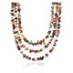 Large Certified Authentic 2 Strand Navajo .925 Sterling Silver Multicolor Natural Stone Native American Necklace 15863-8