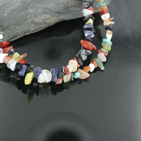 Large Certified Authentic 2 Strand Navajo .925 Sterling Silver Multicolor Natural Stone Native American Necklace 370910490662 Large Certified Authentic 2 Strand Navajo .925 Sterling Silver Multicolor Natural Stone Native American Necklace 370910490662