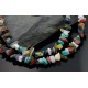Large Certified Authentic 2 Strand Navajo .925 Sterling Silver Multicolor Natural Stone Native American Necklace 390642624449