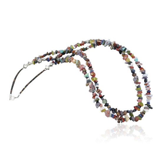 Large Certified Authentic 2 Strand Navajo .925 Sterling Silver Multicolor Natural Stone Native American Necklace 390681843275 Large Certified Authentic 2 Strand Navajo .925 Sterling Silver Multicolor Natural Stone Native American Necklace 390681843275
