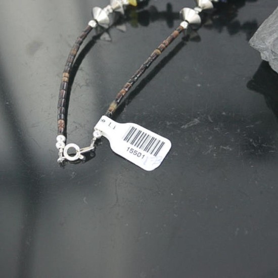 Large Certified Authentic 2 Strand Navajo .925 Sterling Silver Multicolor Natural Stone Native American Necklace 390681843275 Large Certified Authentic 2 Strand Navajo .925 Sterling Silver Multicolor Natural Stone Native American Necklace 390681843275