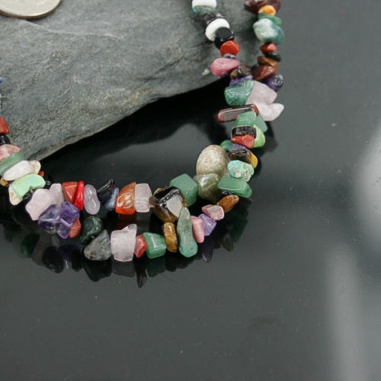 Large Certified Authentic 2 Strand Navajo .925 Sterling Silver Multicolor Stones Native American Necklace 15501-174 Large Certified Authentic 2 Strand Navajo .925 Sterling Silver Multicolor Stones Native American Necklace 15501-174