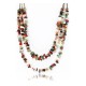 Large Certified Authentic 2 Strand Navajo .925 Sterling Silver Multicolor Stones Native American Necklace 15862-3