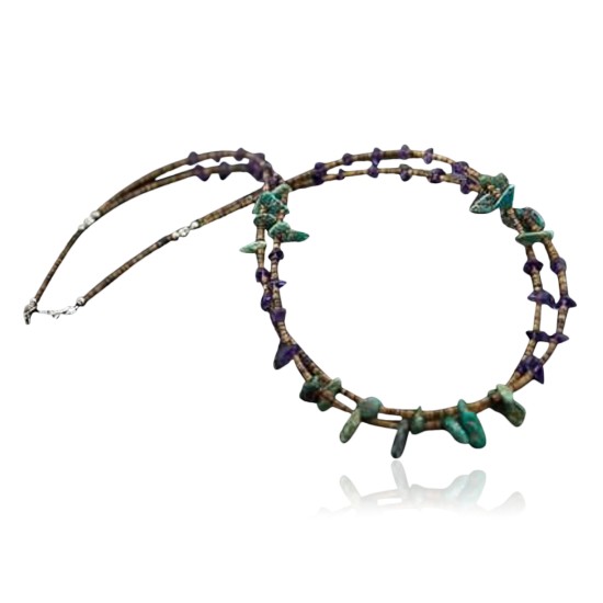 Large Certified Authentic 2 Strand Navajo .925 Sterling Silver Natural Turquoise Amethyst Native American Necklace 370833362072 Large Certified Authentic 2 Strand Navajo .925 Sterling Silver Natural Turquoise Amethyst Native American Necklace 370833362072