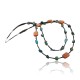 Large Certified Authentic 2 Strand Navajo .925 Sterling Silver Natural Turquoise and Carnelian Native American Necklace 15297-1