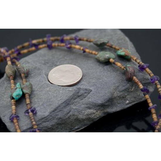 Large Certified Authentic 2 Strand Navajo .925 Sterling Silver Natural Turquoise and LAPIS Native American Necklace 390611034881 Large Certified Authentic 2 Strand Navajo .925 Sterling Silver Natural Turquoise and LAPIS Native American Necklace 390611034881