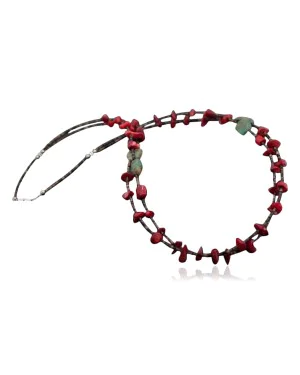 Large Certified Authentic 2 Strand Navajo .925 Sterling Silver Natural Turquoise Coral Native American Necklace 390613417498 Large Certified Authentic 2 Strand Navajo .925 Sterling Silver Natural Turquoise Coral Native American Necklace 390613417498
