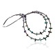 Large Certified Authentic 2 Strand Navajo .925 Sterling Silver Turquoise and Amethyst Native American Necklace 750106-32