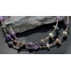 Large Certified Authentic 2 Strand Navajo .925 Sterling Silver Turquoise and Amethyst Native American Necklace 750106-7
