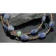 Large Certified Authentic 2 Strand Navajo Native .925 Sterling Silver Lapis and Magnesite Native American Multi Strand Necklace 370794600549
