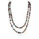 Large Certified Authentic 2 Strand Navajo Native .925 Sterling Silver Multicolor Natural Stone Native American Necklace 16020