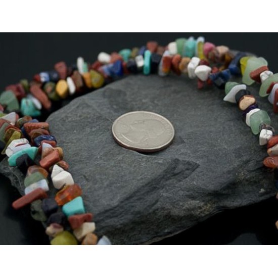 Large Certified Authentic 2 Strand Navajo Native .925 Sterling Silver Multicolor Stones Native American Necklace 15501-123 Large Certified Authentic 2 Strand Navajo Native .925 Sterling Silver Multicolor Stones Native American Necklace 15501-123