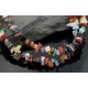 Large Certified Authentic 2 Strand Navajo Native .925 Sterling Silver Multicolor Stones Native American Necklace 15501-22