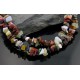 Large Certified Authentic 2 Strand Navajo Native .925 Sterling Silver Multicolor Stones Native American Necklace 15501-23