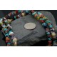 Large Certified Authentic 2 Strand Navajo Native .925 Sterling Silver Multicolor Stones Native American Necklace 370838744988