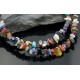 Large Certified Authentic 2 Strand Navajo Native .925 Sterling Silver Multicolor Stones Native American Necklace 390611867857
