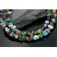 Large Certified Authentic 2 Strand Navajo Native .925 Sterling Silver Multicolor Stones Native American Necklace 390612828686