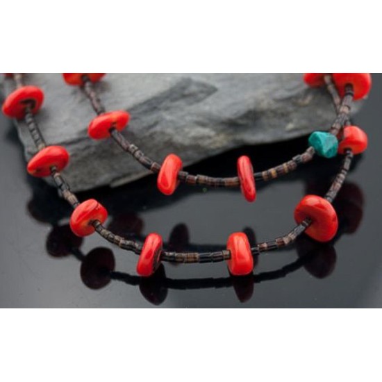 Large Certified Authentic 2 Strand Navajo Native .925 Sterling Silver Turquoise and Coral Native American Necklace 370804674116 Large Certified Authentic 2 Strand Navajo Native .925 Sterling Silver Turquoise and Coral Native American Necklace 370804674116