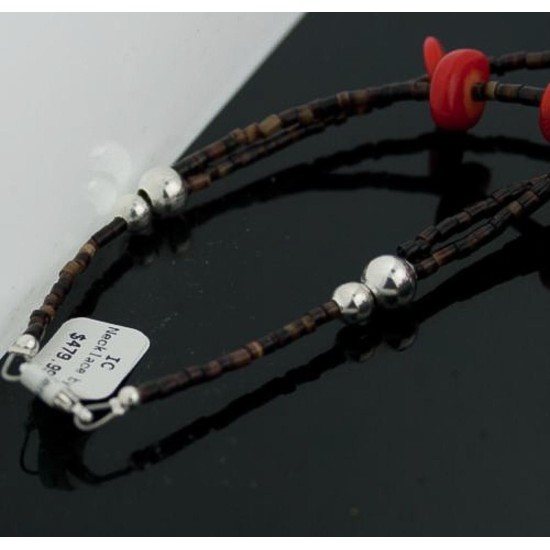 Large Certified Authentic 2 Strand Navajo Native .925 Sterling Silver Turquoise and Coral Native American Necklace 370804674116 Large Certified Authentic 2 Strand Navajo Native .925 Sterling Silver Turquoise and Coral Native American Necklace 370804674116