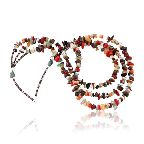Large Certified Authentic 3 Strand Navajo .925 Sterling Silver Multicolor Natural Stone 124 Native American Necklace 390848381722 Large Certified Authentic 3 Strand Navajo .925 Sterling Silver Multicolor Natural Stone 124 Native American Necklace 390848381722