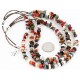 Large Certified Authentic 3 Strand Navajo .925 Sterling Silver Multicolor Natural Stone 23 Native American Necklace 15862-5