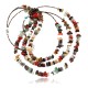 Large Certified Authentic 3 Strand Navajo .925 Sterling Silver Multicolor Natural Stone 631 Native American Necklace 15863-1