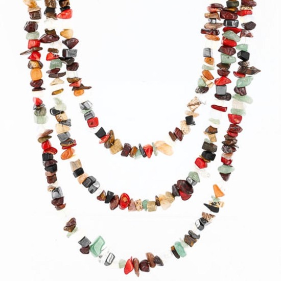 Large Certified Authentic 3 Strand Navajo .925 Sterling Silver Multicolor Natural Stone 631 Native American Necklace 15863-1 Large Certified Authentic 3 Strand Navajo .925 Sterling Silver Multicolor Natural Stone 631 Native American Necklace 15863-1