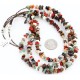 Large Certified Authentic 3 Strand Navajo .925 Sterling Silver Multicolor Natural Stone Native American Necklace 15862-6