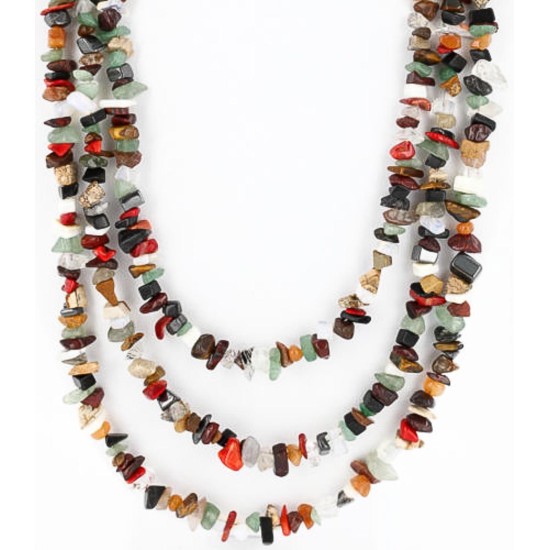 Large Certified Authentic 3 Strand Navajo .925 Sterling Silver Multicolor Natural Stone Native American Necklace 371034229410 Large Certified Authentic 3 Strand Navajo .925 Sterling Silver Multicolor Natural Stone Native American Necklace 371034229410