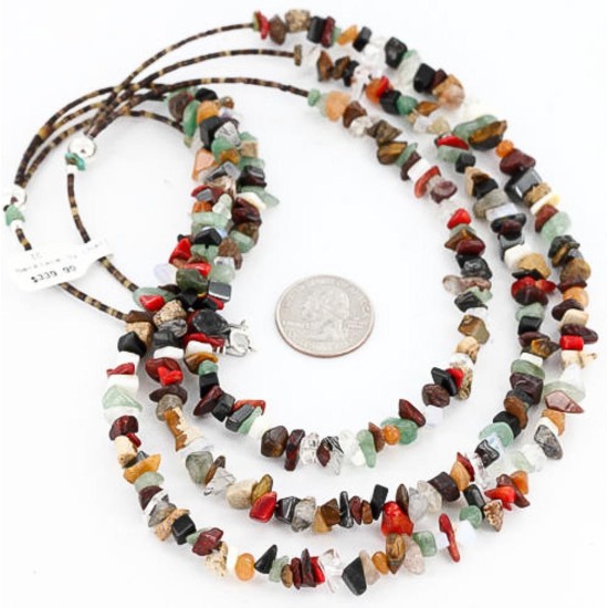 Large Certified Authentic 3 Strand Navajo .925 Sterling Silver Multicolor Natural Stone Native American Necklace 371034229410 Large Certified Authentic 3 Strand Navajo .925 Sterling Silver Multicolor Natural Stone Native American Necklace 371034229410