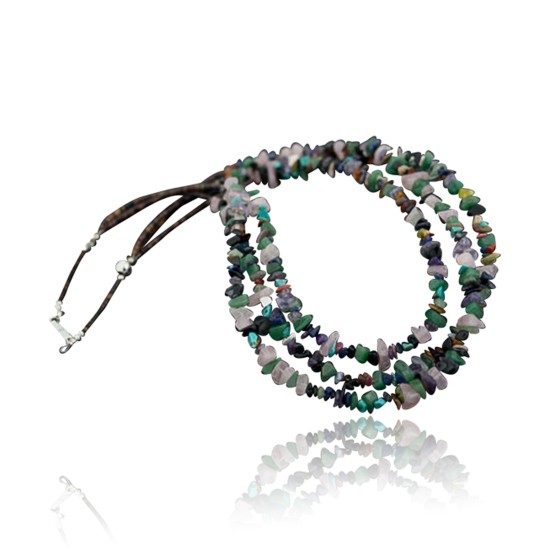 Large Certified Authentic 3 Strand Navajo .925 Sterling Silver Multicolor Stones Native American Necklace 1530-3 Large Certified Authentic 3 Strand Navajo .925 Sterling Silver Multicolor Stones Native American Necklace 1530-3