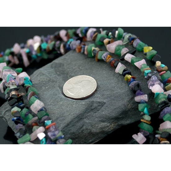 Large Certified Authentic 3 Strand Navajo .925 Sterling Silver Multicolor Stones Native American Necklace 1530-3 Large Certified Authentic 3 Strand Navajo .925 Sterling Silver Multicolor Stones Native American Necklace 1530-3