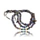 Large Certified Authentic 3 Strand Navajo .925 Sterling Silver Multicolor Stones Native American Necklace 15795-4