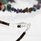 Large Certified Authentic 3 Strand Navajo .925 Sterling Silver Multicolor Stones Native American Necklace 15795-7