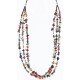 Large Certified Authentic 3 Strand Navajo .925 Sterling Silver Multicolor Stones Native American Necklace 15856-102