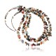 Large Certified Authentic 3 Strand Navajo .925 Sterling Silver Multicolor Stones Native American Necklace 15862-2