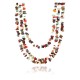 Large Certified Authentic 3 Strand Navajo .925 Sterling Silver Multicolor Stones Native American Necklace 15863-3