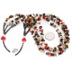 Large Certified Authentic 3 Strand Navajo .925 Sterling Silver Multicolor Stones Native American Necklace 15873-123