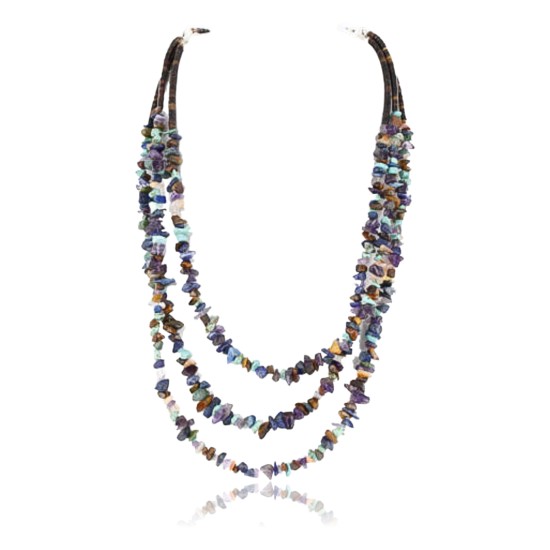 Large Certified Authentic 3 Strand Navajo .925 Sterling Silver Multicolor Stones Native American Necklace 370991281528 Large Certified Authentic 3 Strand Navajo .925 Sterling Silver Multicolor Stones Native American Necklace 370991281528