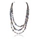 Large Certified Authentic 3 Strand Navajo .925 Sterling Silver Multicolor Stones Native American Necklace 370991281528