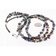 Large Certified Authentic 3 Strand Navajo .925 Sterling Silver Multicolor Stones Native American Necklace 370991281528