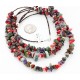 Large Certified Authentic 3 Strand Navajo .925 Sterling Silver Multicolor Stones Native American Necklace 371008947120