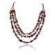 Large Certified Authentic 3 Strand Navajo .925 Sterling Silver Multicolor Stones Native American Necklace 371008947120