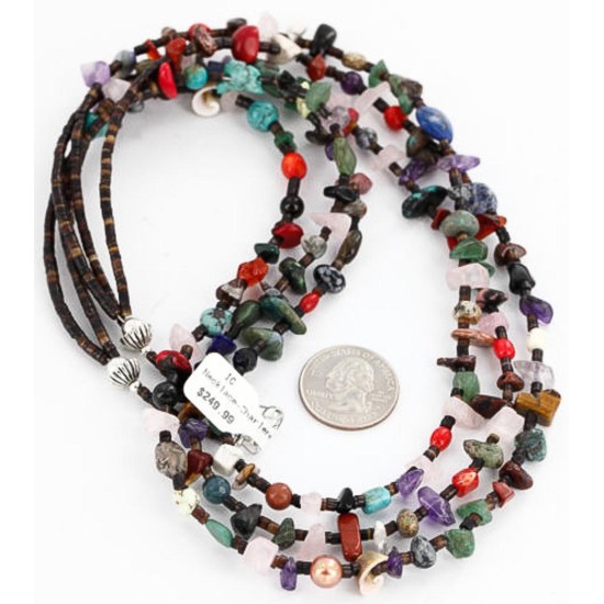 Large Certified Authentic 3 Strand Navajo .925 Sterling Silver Multicolor Stones Native American Necklace 371018535783 Large Certified Authentic 3 Strand Navajo .925 Sterling Silver Multicolor Stones Native American Necklace 371018535783