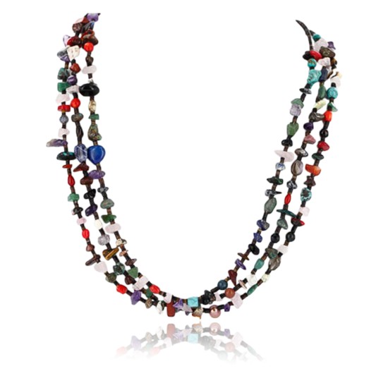 Large Certified Authentic 3 Strand Navajo .925 Sterling Silver Multicolor Stones Native American Necklace 371018535783 Large Certified Authentic 3 Strand Navajo .925 Sterling Silver Multicolor Stones Native American Necklace 371018535783