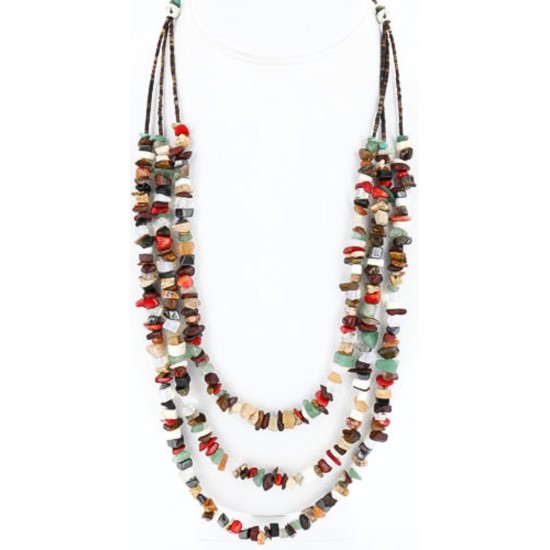 Large Certified Authentic 3 Strand Navajo .925 Sterling Silver Multicolor Stones Native American Necklace 371037281354 Large Certified Authentic 3 Strand Navajo .925 Sterling Silver Multicolor Stones Native American Necklace 371037281354