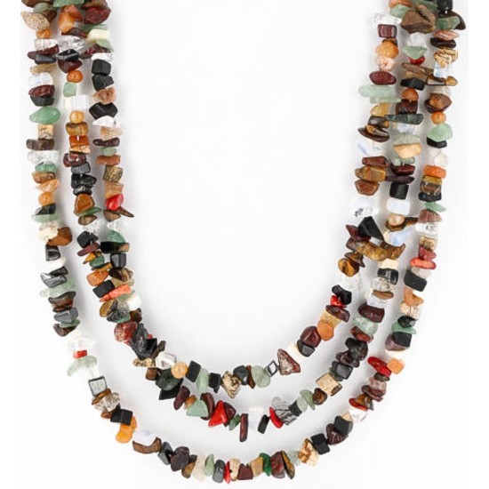 Large Certified Authentic 3 Strand Navajo .925 Sterling Silver Multicolor Stones Native American Necklace 371037504788 Large Certified Authentic 3 Strand Navajo .925 Sterling Silver Multicolor Stones Native American Necklace 371037504788