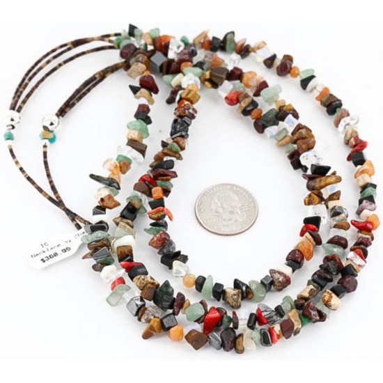 Large Certified Authentic 3 Strand Navajo .925 Sterling Silver Multicolor Stones Native American Necklace 371037504788 Large Certified Authentic 3 Strand Navajo .925 Sterling Silver Multicolor Stones Native American Necklace 371037504788