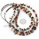 Large Certified Authentic 3 Strand Navajo .925 Sterling Silver Multicolor Stones Native American Necklace 371037504788